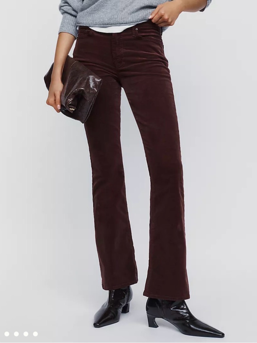 MOTHER The Weekender Corduroy Mid Rise Flare Jeans